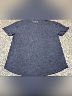 Abercrombie & Fitch Curved Hem Tee, Soft AF Essentials Relaxed, Size Large Blue